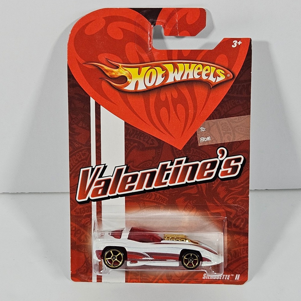 Hot Wheels Silhouette II Valentines Day Series 2008 White Red Diecast Car N8579 - Picture 8 of 8